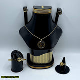 Golden Plated 5-Piece Jewellery Set — Necklace, Earrings, Ring & Bracelet