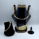 Golden Plated 5-Piece Jewelry Set with Box — Necklace & Earrings