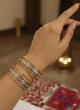 12-Piece Modern Silver & Gold-Plated Slim Bangle Set