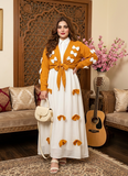 Elegant Mustard Georgette 2 Piece Maxi & Jacket Set for Women
