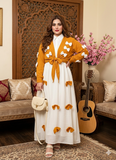 Elegant Mustard Georgette 2 Piece Maxi & Jacket Set for Women