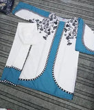 Turquoise Grip Silk Printed 2 Piece Women's Stitched Set