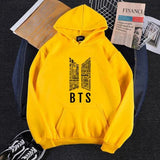 Yellow Printed Fleece Pullover Hoodie for Women - Stylish & Cozy