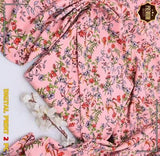 Pink Printed Crystal Wool 2 Piece Women's Shirt & Trouser Set