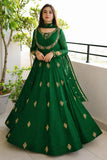 Elegant Green Chiffon Embroidered Maxi Suit for Women