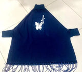 Blue Cotton Printed High Neck Women's Shirt - Stylish Western Wear