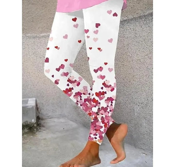 Women's White Printed Jersey Leggings - Comfortable & Stylish