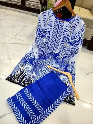 Multicolor Women's Stitched Swiss Lawn 2 Piece Co-Ord Set