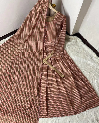 Stylish Red Printed Chiffon Maxi Set - Elegant 2 Piece Outfit