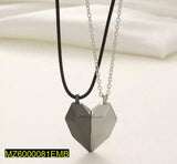 Two Souls One Heart Silver-Plated Couple Heart Pendant with Chain