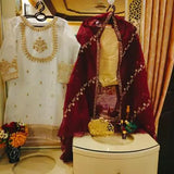 Elegant Women's 3 Piece Organza Hand Work Suit in White