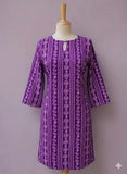 Elegant Purple Linen Block Printed Shirt for Women