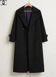 Stylish Black Fleece Overcoat - Women's Winter Coat