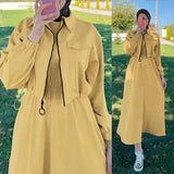 Stylish Women's Brown Fleece Zipper Tracksuit - Standard Size