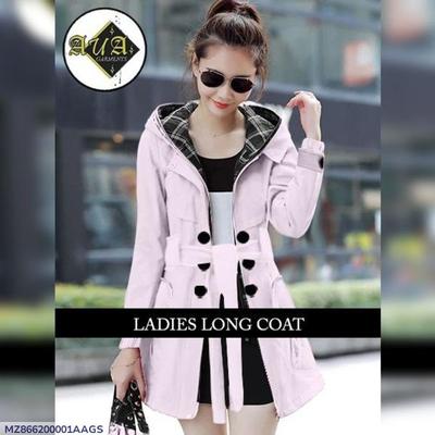 Pink Fleece Hooded Trench Coat for Women - Winter Fashion