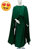 Elegant Black Maxi Dress in Shamoz Silk with U-Neck Design