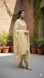 Vibrant Yellow Khaddar 3 Piece Stitched Suit for Women