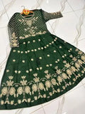 Elegant Green Shamoz Silk Embroidered Lehenga Set for Women