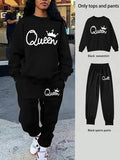 Women's Black Fleece Tracksuit - Stylish & Comfortable 2 Piece Set