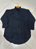 Elegant Black Silk Button Down Shirt for Women - Medium & Large
