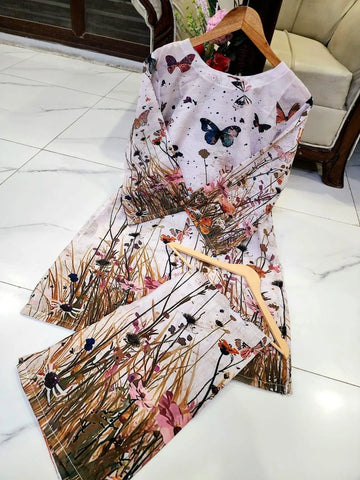 Multicolor Swiss Lawn 2 Piece Women's Co-Ord Set - Stylish Comfort