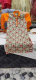 Elegant Orange Printed Pashmina Kurta for Women