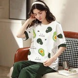2 Pcs Women's Jersey Printed Sleep Suit - Comfortable & Stylish