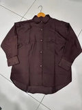 Elegant Brown Silk Button Down Shirt for Women