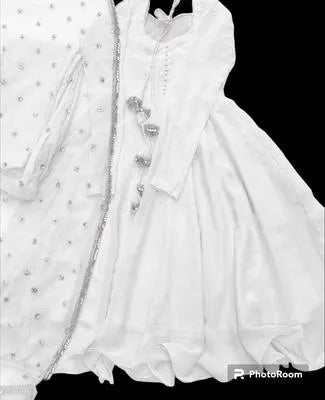 Elegant Women's Chiffon 3 Piece Maxi Suit in White