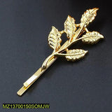 Golden Five-Dimensional Leaf Hairpin - Elegant Hair Accessory