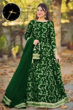 Elegant Green Shamoz Silk Embroidered Lehenga Choli Set for Women