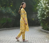 Stylish Women's Printed Crystal Wool Shirt & Trouser Set