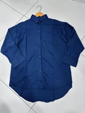 Elegant Blue Silk Button Down Shirt for Women - Medium & Large