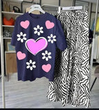 Stylish Jersey Printed Night Suit for Women - 2 Pcs Set