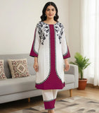 Stylish Magenta Grip Silk Printed 2 Piece Women's Co-Ord Set