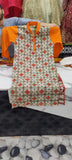 Elegant Orange Printed Pashmina Kurta for Women