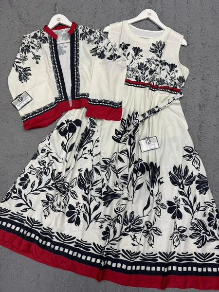 Elegant Red Swiss Lawn Maxi Dress with Jacket for Women