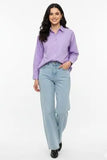 Elegant Purple Silk Button Down Shirt for Women