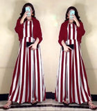 Elegant Maroon Maxi Dress with Jacket - Silk Printed Design