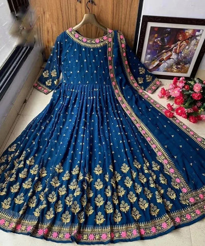 3 Piece Women's Stitched Shamoz Silk Embroidered Maxi Set