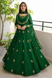 Elegant Green Chiffon Embroidered Maxi Suit for Women