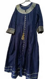Elegant Blue Tissue Frock & Trouser Set - 2 Piece Replica