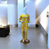 Multicolor Cotton 2 Piece Stitched Women's Dress Set