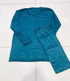 Cozy Green Cotton Jersey 2 Pcs Women's Night Suit