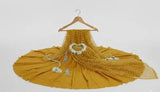Elegant Yellow Silk Maxi Suit with Embroidered Design for Women