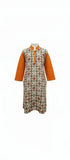 Elegant Orange Printed Pashmina Kurta for Women