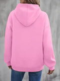 Stylish Pink Fleece Zip-Up Hoodie for Women - Medium Size