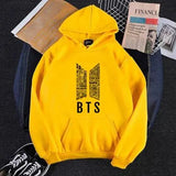 Yellow Printed Fleece Pullover Hoodie for Women - Stylish & Cozy