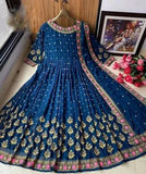 3 Piece Women's Stitched Shamoz Silk Embroidered Maxi Set