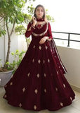 Elegant Chiffon Embroidered Maxi Suit for Women - 3 Pcs Set